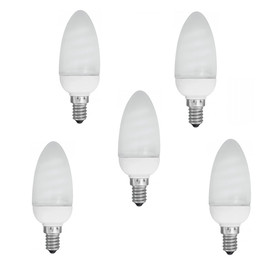 5x Negawatt NW6205 Energiesparlampe Kerze 5W E14 Leuchtmittel Warmweiß 230V