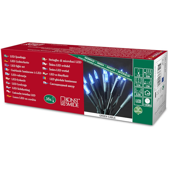 Konstsmide 6302-400 LED Lichterkette Innen 35 Blaufarbene Dioden 230V IP20
