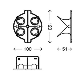 Telefunken 306105TF Adapter zur Eckbefestigung Kunststoff Schwarz