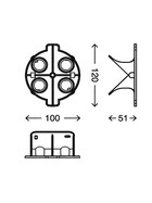 Telefunken 306105TF Adapter zur Eckbefestigung Kunststoff Schwarz