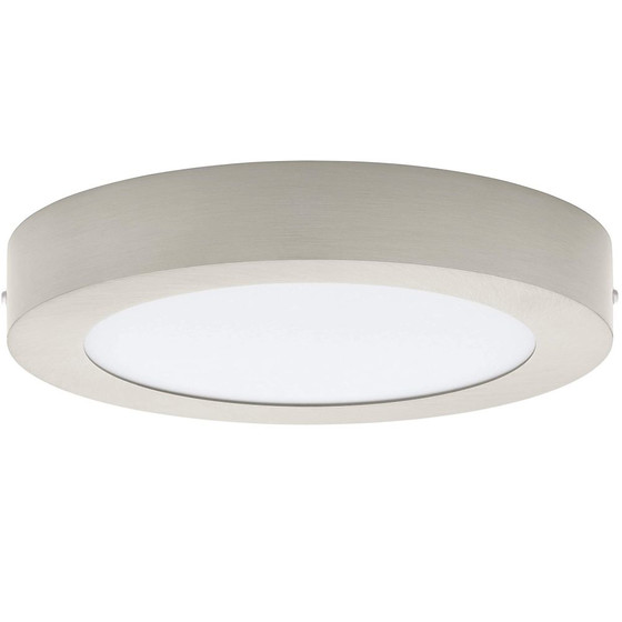 Eglo 94523 LED Fueva 1 Aufbauleuchte 10,95W Warmweiß Rund Nickel IP20 Deckenlampe