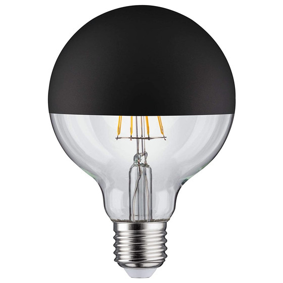 Paulmann 286.76 LED Kopfspiegel Schwarz matt Filament Globe 95 6,5W E27 dimmbar
