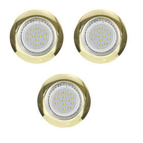 Eglo 94404 LED Peneto 3er Set Einbauleuchten 3x3 W Messing GU10 Starr inkl Leuchtmittel