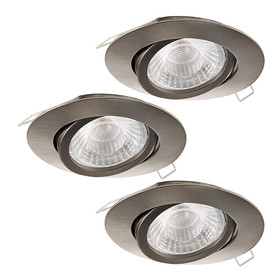 Eglo 95359 LED Tedo 3er Set Einbauleuchten 3x5W Nickel...