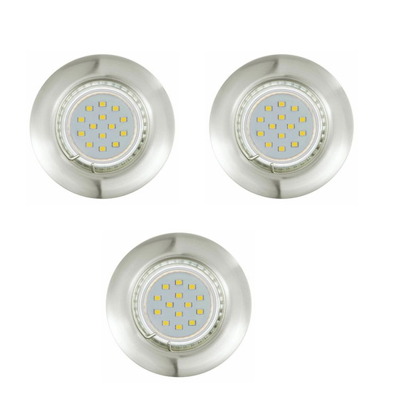 Eglo 94237 LED Peneto 3er Set Einbauleuchten 3x3W Nickel GU10 Starr inkl Leuchtmittel
