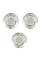 Eglo 94237 LED Peneto 3er Set Einbauleuchten 3x3W Nickel GU10 Starr inkl Leuchtmittel