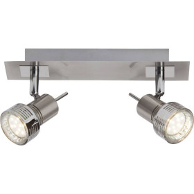 Brilliant G34729/77 Kassandra LED Strahler Spot 2x3W Eisen Chrom GU10 inkl. Leuchtmittel