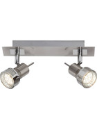 Brilliant G34729/77 Kassandra LED Strahler Spot 2x3W Eisen Chrom GU10 inkl. Leuchtmittel