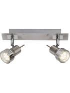 Brilliant G34729/77 Kassandra LED Strahler Spot 2x3W Eisen Chrom GU10 inkl. Leuchtmittel