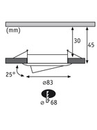 Paulmann 939.79 Einbauleuchte Coin LED 6,8 W Eisen gebürstet Schwenkbar Warmweiss inkl. Leuchtmittel