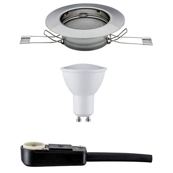 TIP 3956 Einbaustrahler LED 3W GU10 Eisen gebrstet Warmweiss Starr inkl. Leuchtmittel