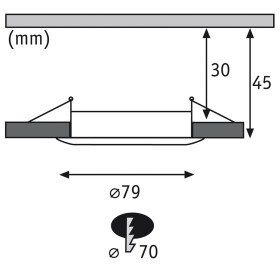 Paulmann 939.75 Einbaustrahler Coin LED 6,8W Eisen gebürstet Alu IP44