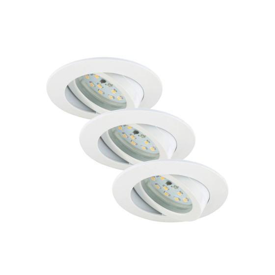 Briloner 7232-036 LED Einbauleuchten Set Attach 3x5,5W Weiss Kunststoff Dimmbar IP23 inkl. Leuchtmittel