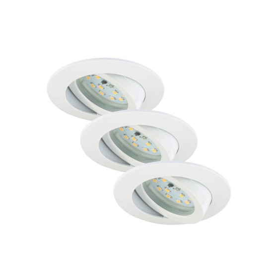 Briloner 7232-036 LED Einbauleuchten Set Attach 3x5,5W Weiss Kunststoff Dimmbar IP23 inkl. Leuchtmittel