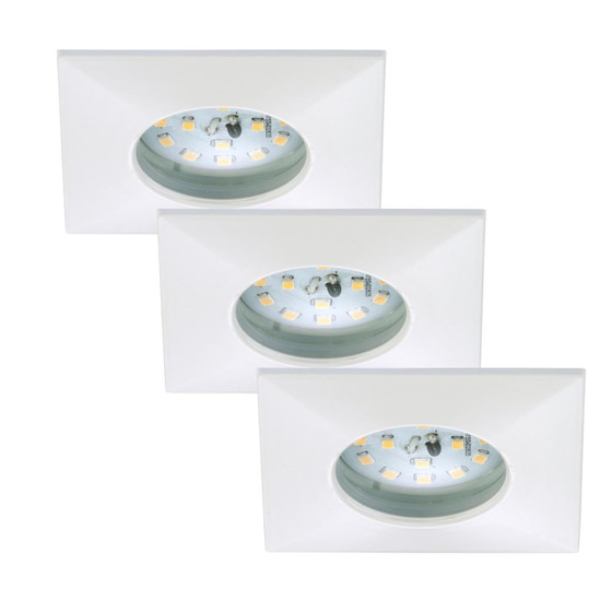 Briloner 7205-036 Attach LED Einbauleuchten Set 3x5W Weiss Kunststoff IP44 inkl. Leuchtmittel