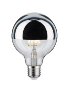 Paulmann 286.73 LED Kopfspiegel Silber Filament Vintage G95 6,5W E27 Dimmbar