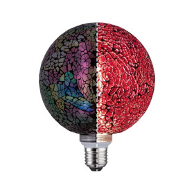 Paulmann 287.48 LED Globe Ø130 E27 5W 470lm Miracle Rot Mosaic Handmade dimmbar