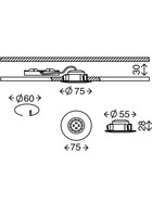 Briloner 7231-032 LED Einbauleuchten Set 3x5,5W Nickel matt Dimmbar IP44 Starr inkl. Leuchtmittel