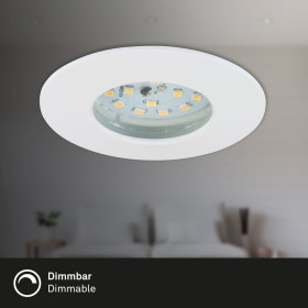 Briloner 7231-036 LED Einbauleuchten Set 3x5,5W Weiss Dimmbar IP44 Starr inkl. Leuchtmittel