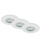 Briloner 7231-036 LED Einbauleuchten Set 3x5,5W Weiss Dimmbar IP44 Starr inkl. Leuchtmittel