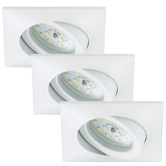 Briloner 7210-036 Attach LED Einbauleuchten Set 3x5W Weiss IP23 Schwenkbar inkl. Leuchtmittel