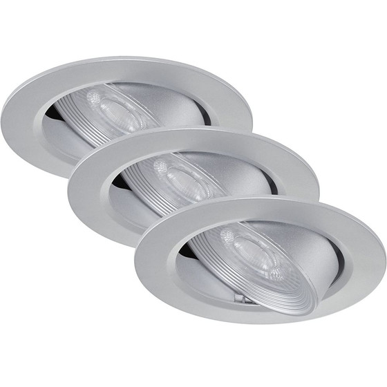 Briloner 7278-034 LED Einbauleuchten Set 3x5W Silber Kunststoff IP23 inkl. Leuchtmittel