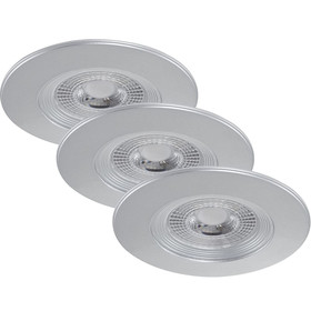 Briloner 7280-034 LED Einbauleuchten Set 3x5W Silber Kunststoff IP23 inkl. Leuchtmittel