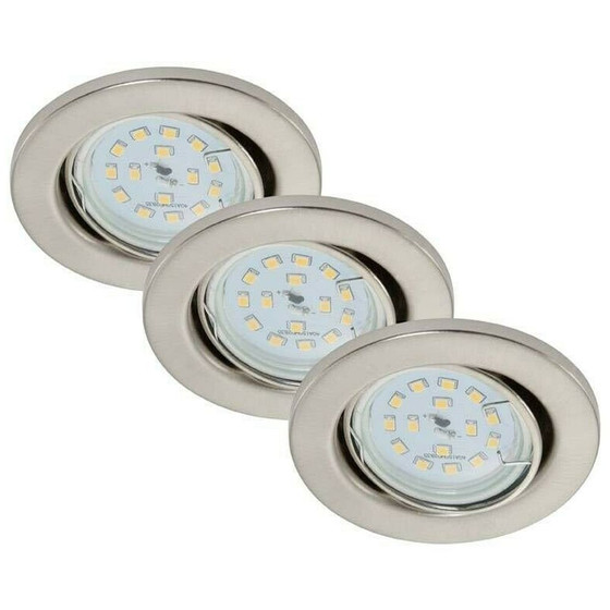 Briloner 7220-032 LED Einbauleuchten Set 3x5W 3000K Nickel GU10 IP23 inkl. Leuchtmittel