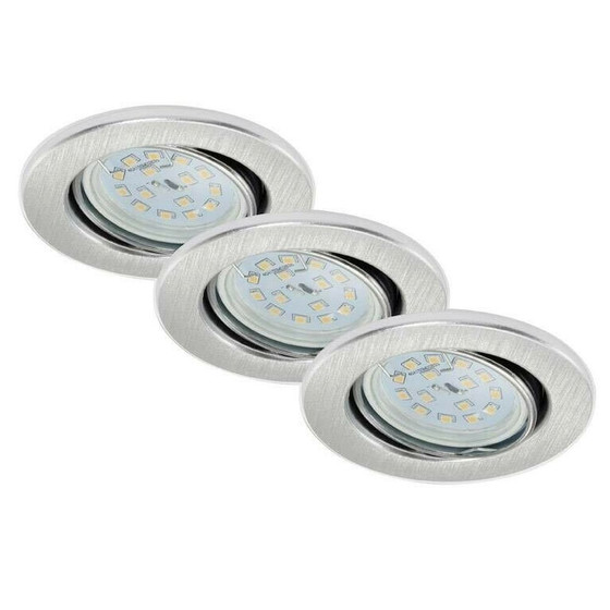 Briloner 7220-039 LED Einbauleuchten Set 3x5W 3000K Alu GU10 IP23 inkl. Leuchtmittel