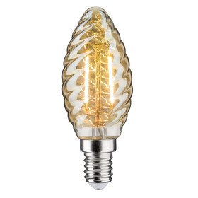 Paulmann 287.08 LED Filament Kerze 2,6W E14 Gedreht Gold...