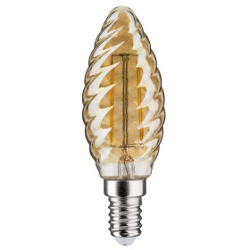 Paulmann 287.08 LED Filament Kerze 2,6W E14 Gedreht Gold 230V 2500K Lüster Deckenleuchte