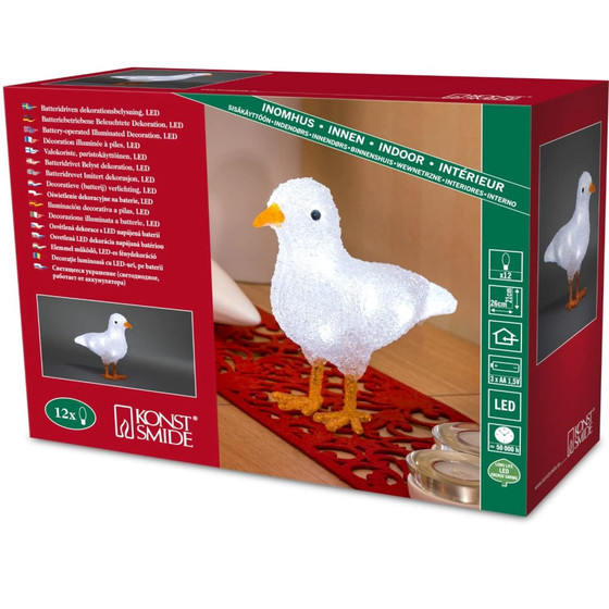 Konstsmide 6179-203 Möwe Acrylfigur Deko 12xLED Kaltweiss...