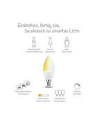 Müller Licht 404008 Tint LED Leuchtmittel Smart Home Kerze 6W Weiss E14 Dimmbar Zigbee