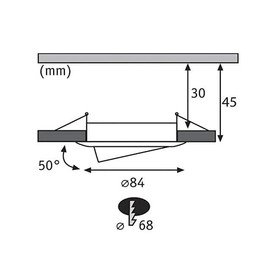 Paulmann 939.46 LED Coin Einbaustrahler 6,8W Alu gedreht IP23 Dimmbar 2700K 230V