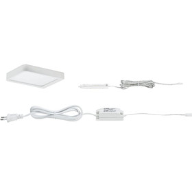 Paulmann 920.32 LED Vane Unterschrankleuchte 6,7W Weiss matt IP44 Warmweiss Alu