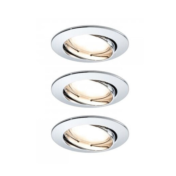 Paulmann 939.66 LED Coin Einbauleuchten-Set 3x7W Chrom...