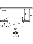 Paulmann 939.45 LED Coin Einbaustrahler 6,8W Weiss/Chrom Dimmbar Warmweiss IP23