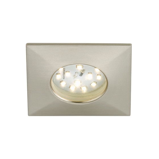 Briloner 7205-012 LED Einbauleuchten Set Nickel matt eckig 5W IP44 inkl. Leuchtmittel
