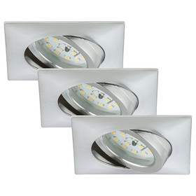 Briloner 7210-039 LED Einbauleuchten Set Aluminium eckig 3x5W IP23 schwenkbar inkl. Leuchtmittel