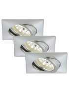 Briloner 7210-039 LED Einbauleuchten Set Aluminium eckig 3x5W IP23 schwenkbar inkl. Leuchtmittel