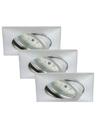 Briloner 7210-039 LED Einbauleuchten Set Aluminium eckig 3x5W IP23 schwenkbar inkl. Leuchtmittel