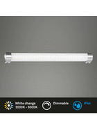 Briloner 2243-018 LED Spiegelleuchte Chrom 35cm 8W IP44 CCT 2700K-4000K Warmweiß-Neutralweiß Kristalleffekt