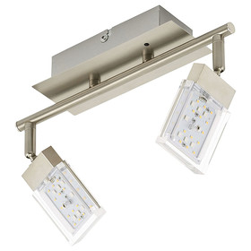 Briloner 2530-022 LED Deckenstrahler Nickel matt 2x3,6W RGBW warmweiß 3000K 640lm + Fernbedienung