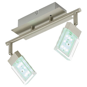 Briloner 2530-022 LED Deckenstrahler Nickel matt 2x3,6W RGBW warmweiß 3000K 640lm + Fernbedienung