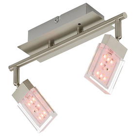 Briloner 2530-022 LED Deckenstrahler Nickel matt 2x3,6W RGBW warmweiß 3000K 640lm + Fernbedienung