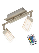 Briloner 2530-022 LED Deckenstrahler Nickel matt 2x3,6W RGBW warmweiß 3000K 640lm + Fernbedienung