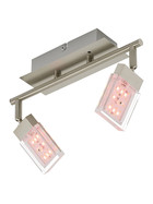 Briloner 2530-022 LED Deckenstrahler Nickel matt 2x3,6W RGBW warmweiß 3000K 640lm + Fernbedienung