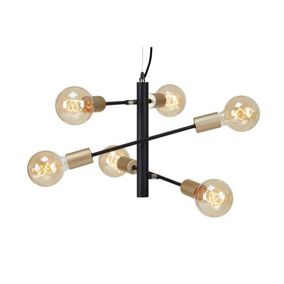 Briloner 4856-065 Pendelleuchte Schwarz/Gold max. 6x60W...