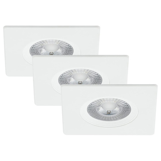 Briloner 7281-036 LED Einbauleuchten Set Weiß eckig 3x5W IP23 inkl. Leuchtmittel