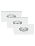 Briloner 7281-036 LED Einbauleuchten Set Weiß eckig 3x5W IP23 inkl. Leuchtmittel